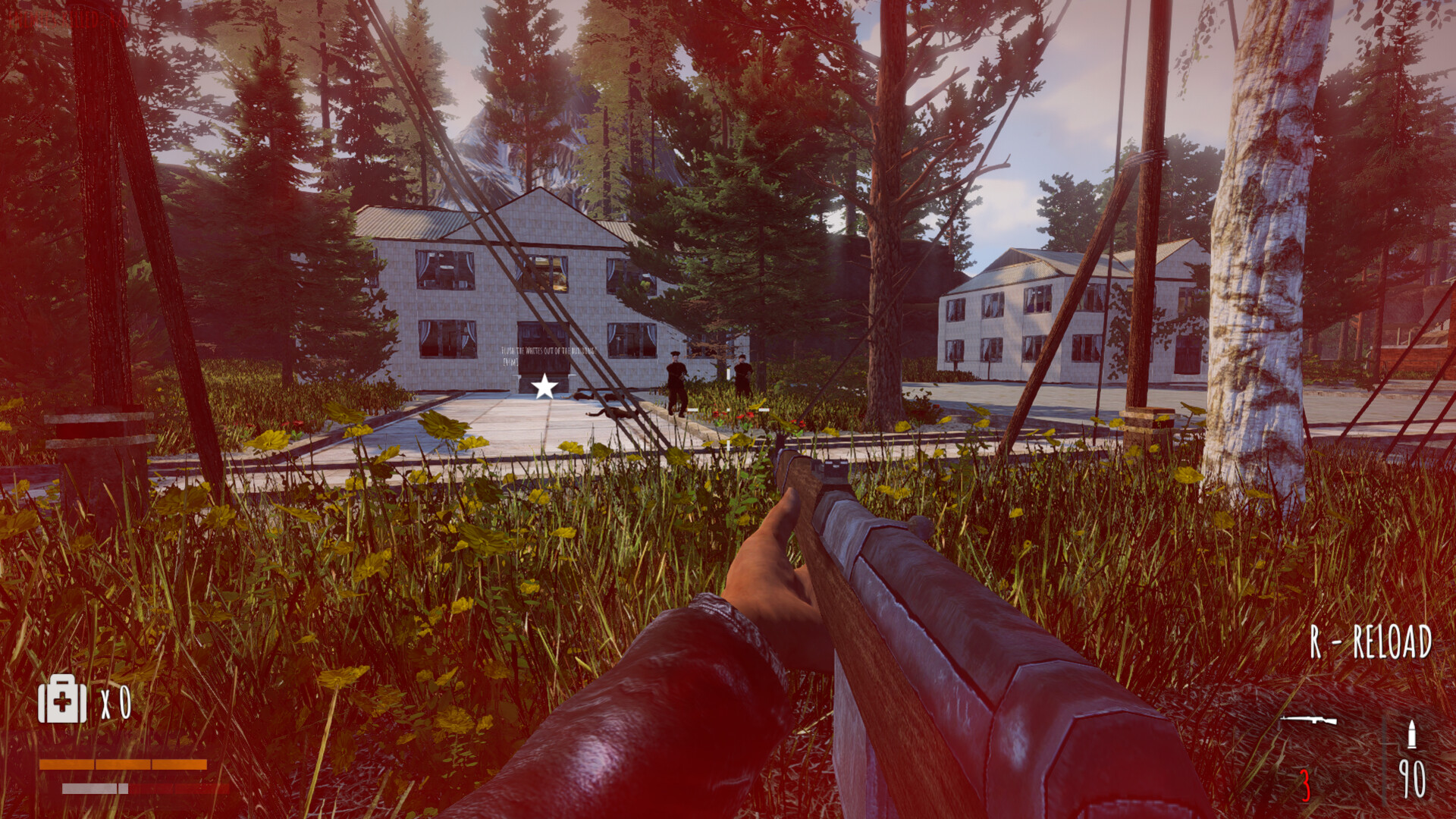 The Hollow — official Steam store screenshot of a close-range firefight in the anomaly zone